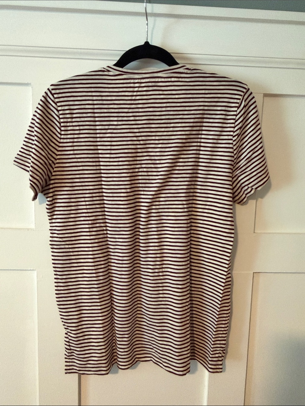 NWOT Madewell Striped V-Neck Short Sleeve Top - size M - Picture 3 of 4